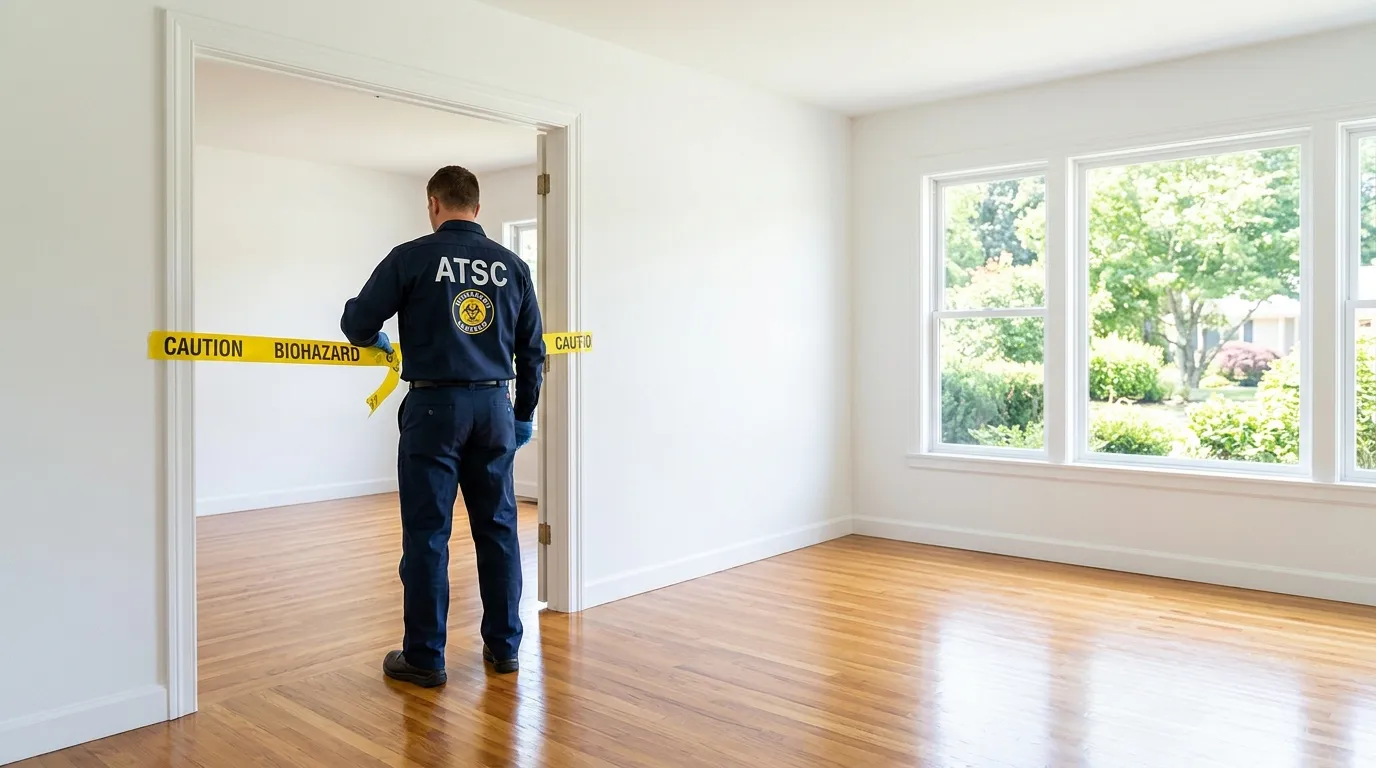 Certified biohazard cleanup crew performing Crime Scene Cleanup in Greenville